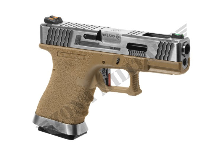 Pistola G Force 19 Metal Sv Metal Version Gbb We Silver/Desert Edition