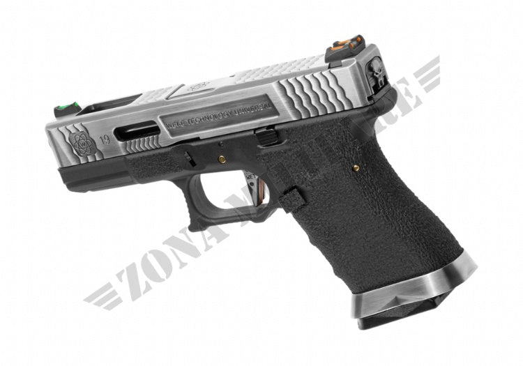 Pistola G Force 19 Sv Metal Version Gbb We Silver/Black Edition