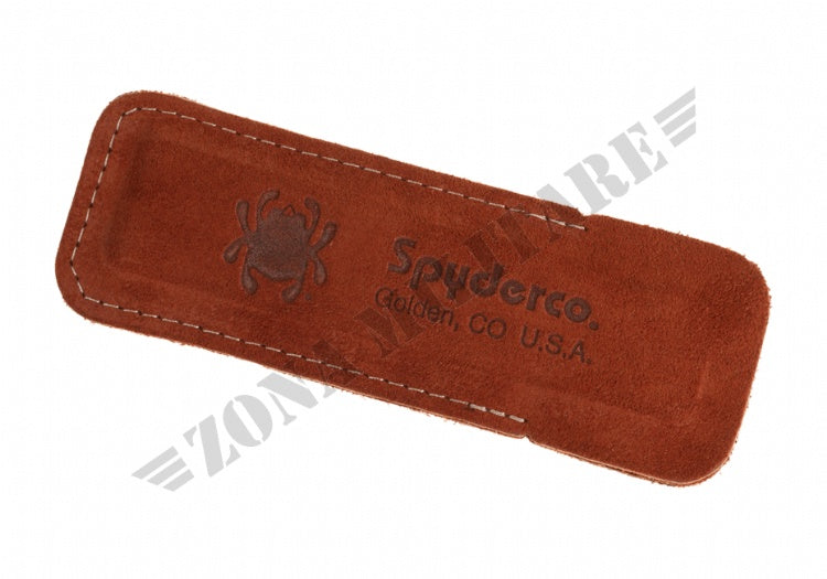 Pocket Stone Double Spyderco Con Fodero In Cuoio