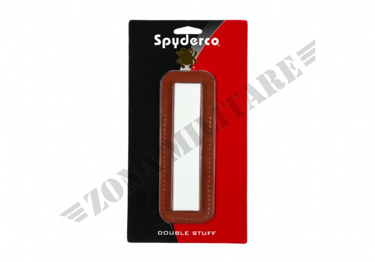 Pocket Stone Double Spyderco Con Fodero In Cuoio