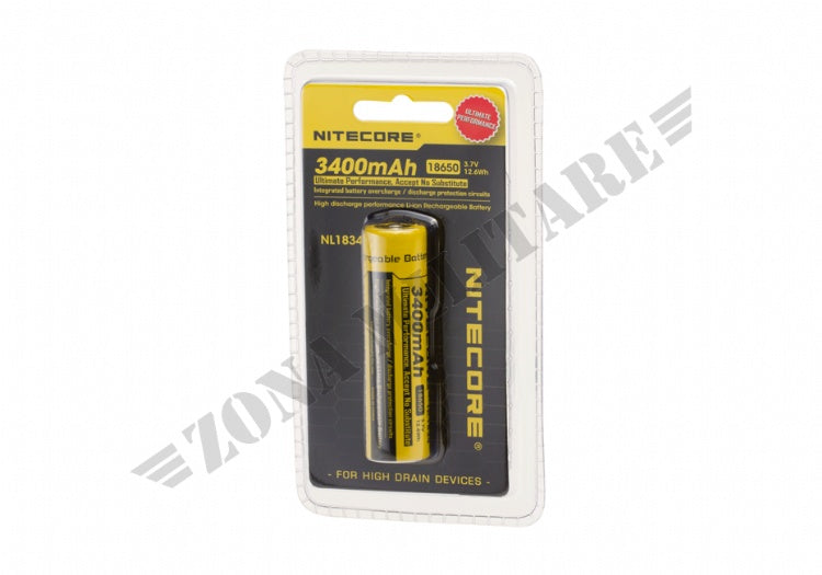 Batteria 18650 Battery 3.7V 3400Mah Nitecore