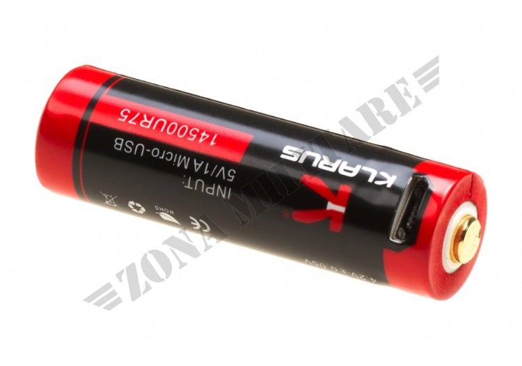 Batteria Ricaricabile 14500 Battery 3.7V 750Mah Micro-Usb