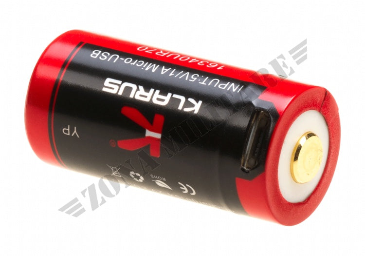 Batteria Ricaricabile 16340 Battery 3.7V 700Mah Micro-Usb