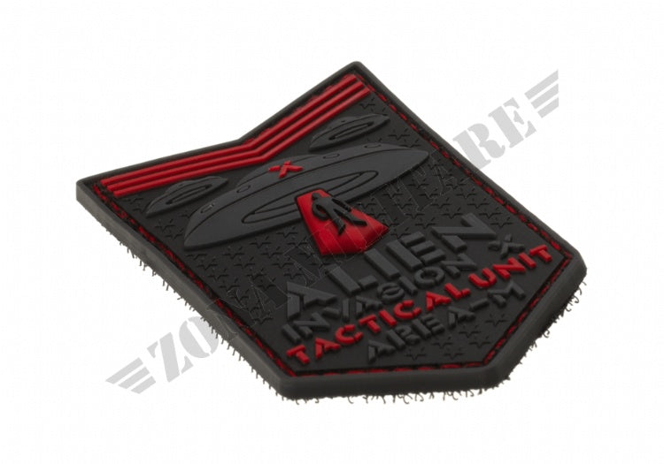 Alien Invasion Tactical Unit Rubber Patch  Red Jtg