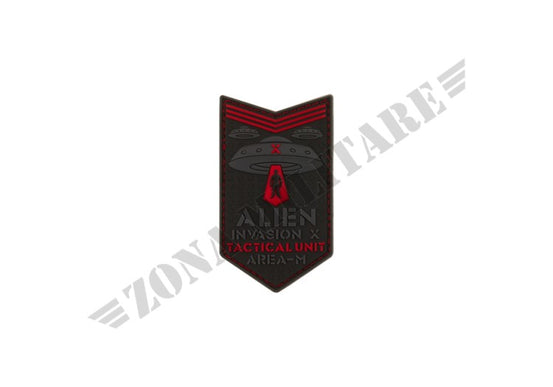 Alien Invasion Tactical Unit Rubber Patch  Red Jtg