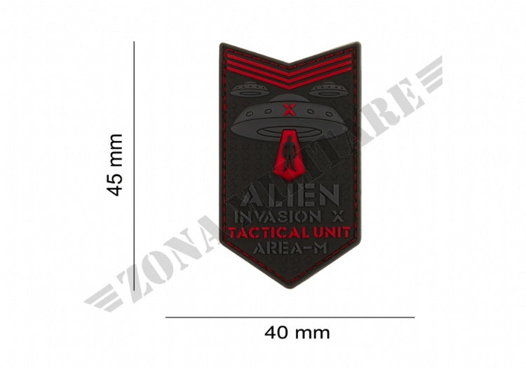 Alien Invasion Tactical Unit Rubber Patch  Red Jtg