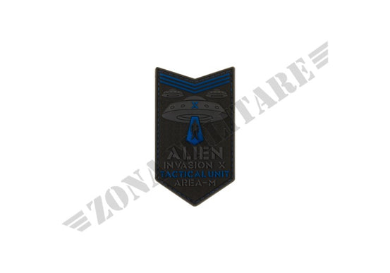 Alien Invasion Tactical Unit Rubber Patch  Blue  Jtg