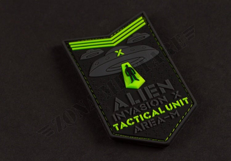 Alien Invasion Tactical Unit Rubber Patch Glow In The Dark Jtg