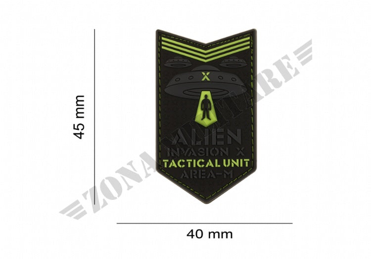 Alien Invasion Tactical Unit Rubber Patch Glow In The Dark Jtg