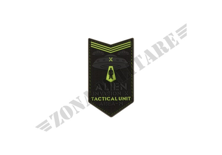 Alien Invasion Tactical Unit Rubber Patch Glow In The Dark Jtg