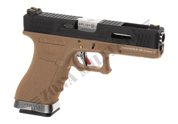 Pistola We17 Custom Bk Silver Barrel Metal Version Gbb Desert