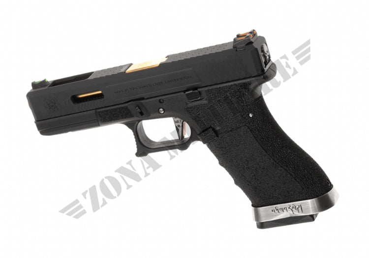 Pistola We17 Custom Bk Gold Barrel Metal Version Gbb Black