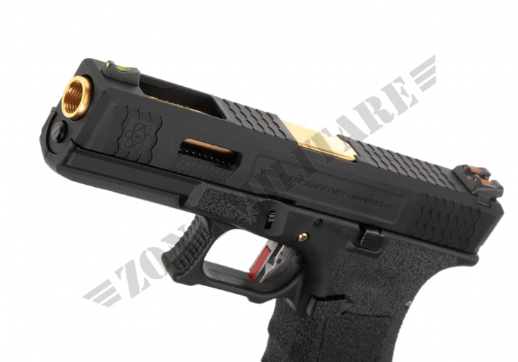 Pistola We17 Custom Bk Gold Barrel Metal Version Gbb Black