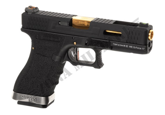 Pistola We17 Custom Bk Gold Barrel Metal Version Gbb Black