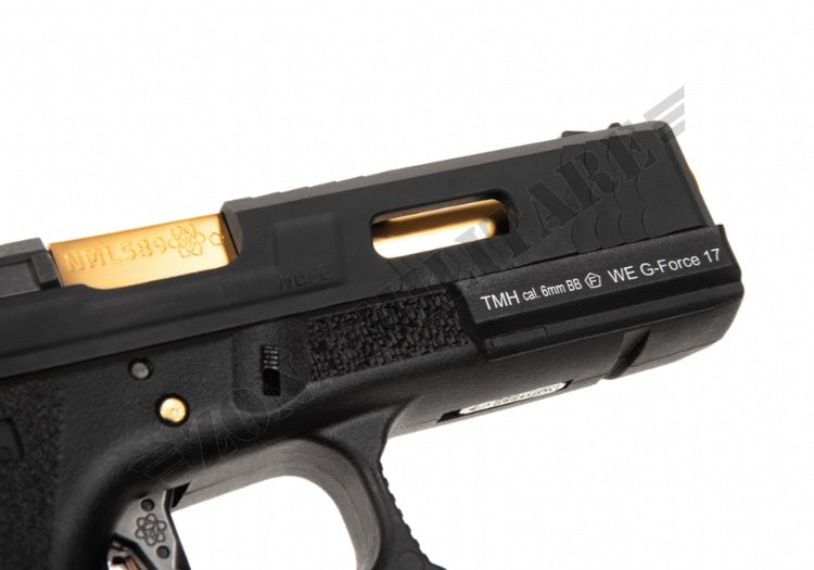 Pistola We17 Custom Bk Gold Barrel Metal Version Gbb Black