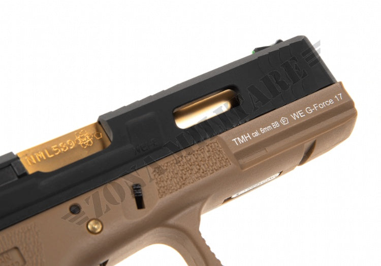 Pistola We17 Custom Bk Gold Barrel Metal Version Gbb Desert