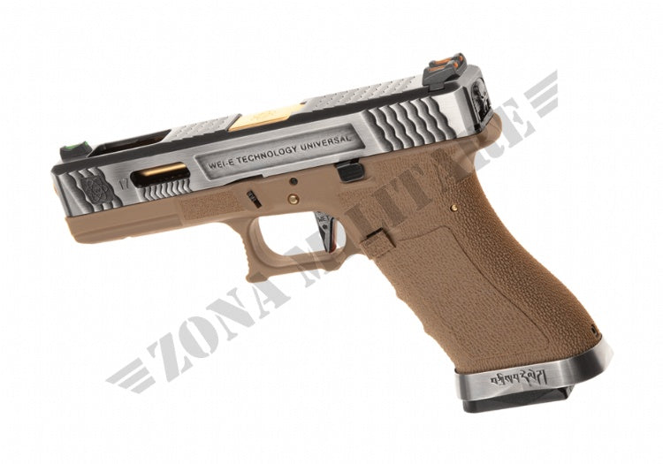 Pistola We17 Custom Sv Gold Barrel Metal Version Gbb Desert