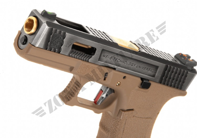 Pistola We17 Custom Sv Gold Barrel Metal Version Gbb Desert