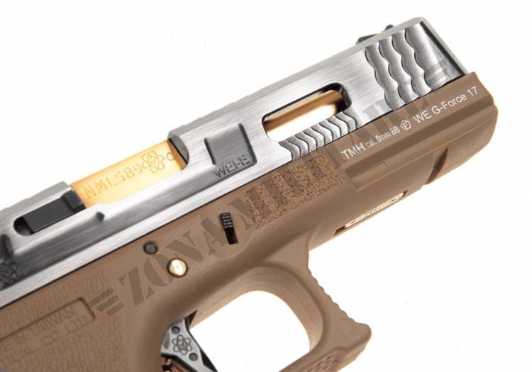 Pistola We17 Custom Sv Gold Barrel Metal Version Gbb Desert