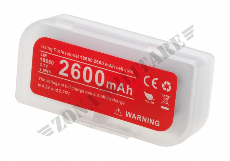 Batteria Ricaricabile 18650 Battery 3.7V 2600Mah