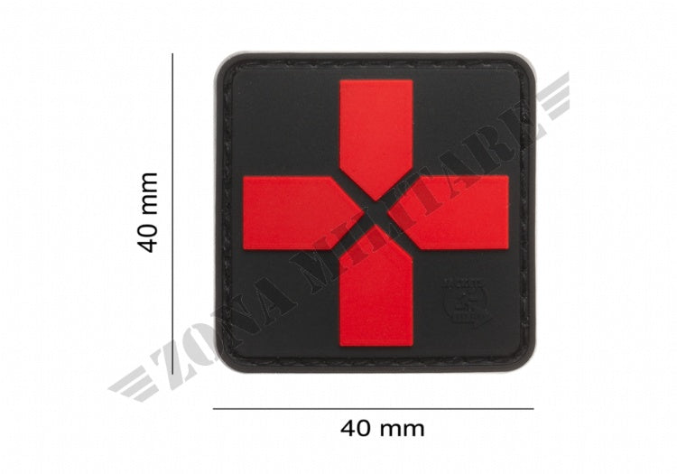 Patch Gommata Cross Rubber Patch 40Mm Jtg Black & Red