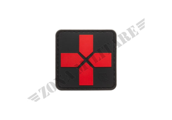 Patch Gommata Cross Rubber Patch 40Mm Jtg Black & Red