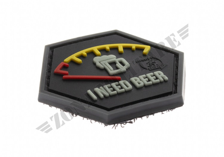 Patch Gommata I Need Beer Rubber Patch Jtg Red Version