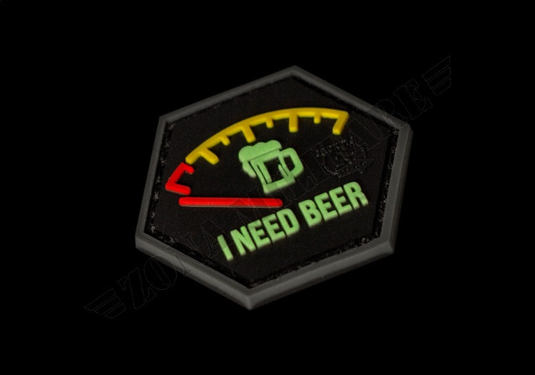 Patch Gommata I Need Beer Rubber Patch Jtg Red Version