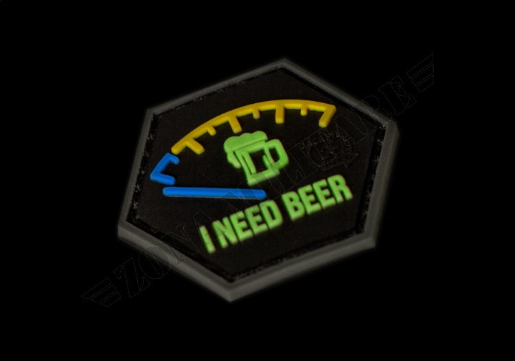 Patch Gommata I Need Beer Rubber Patch Jtg Blue Version