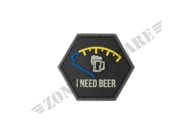 Patch Gommata I Need Beer Rubber Patch Jtg Blue Version