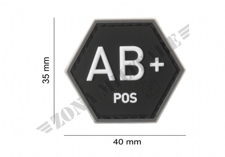 Patch Gommata Bloodgroup Hexagon Ab Positivo Jtg