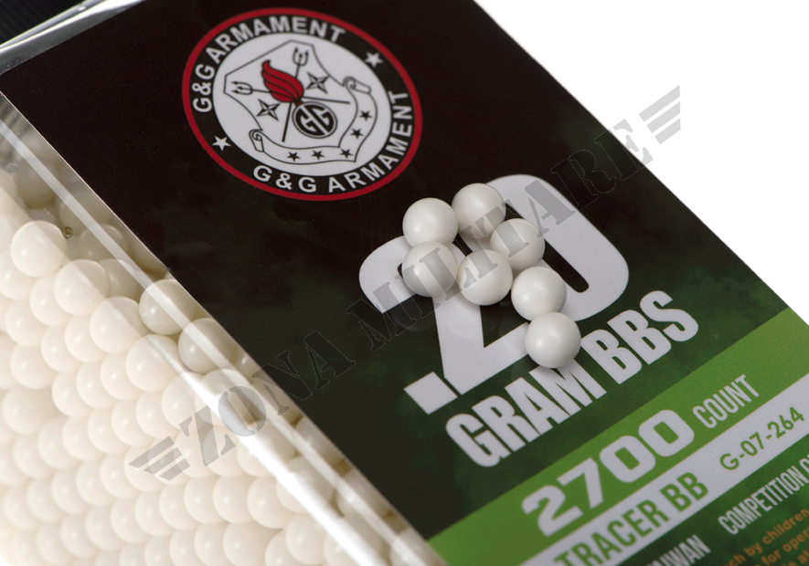 Pallini G&G Peso 0,20 Grammi confezione da 2700bbs traccianti verdi