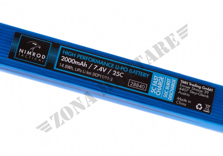 Batteria Lipo 7.4V 2000Mah 25C Twin Type Nimrod