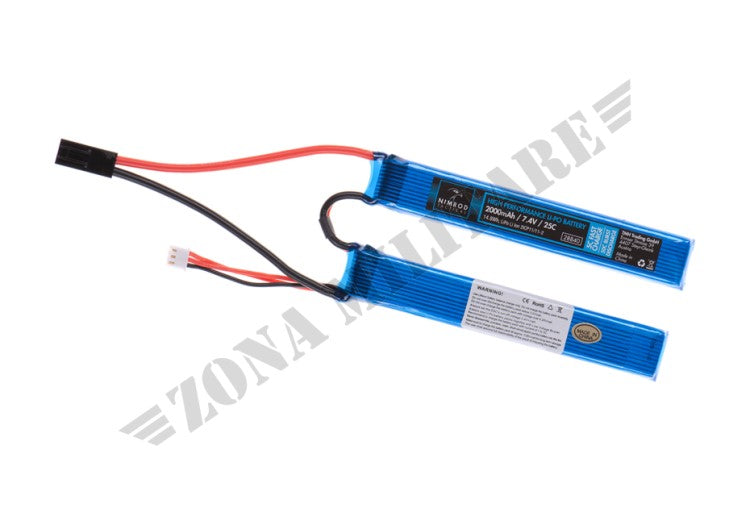 Batteria Lipo 7.4V 2000Mah 25C Twin Type Nimrod