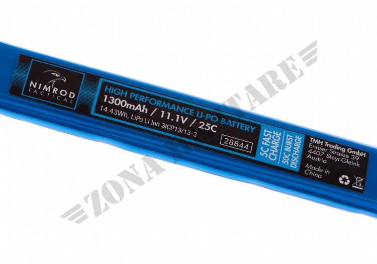 Batteria Lipo 11.1V 1300Mah 25C Split Type Tamiya Nimrod