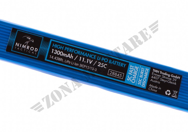 Batteria Lipo 11.1V 1300Mah 25C Split Deans Nimrod