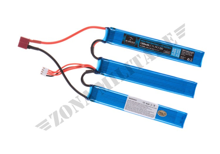 Batteria Lipo 11.1V 1300Mah 25C Split Deans Nimrod