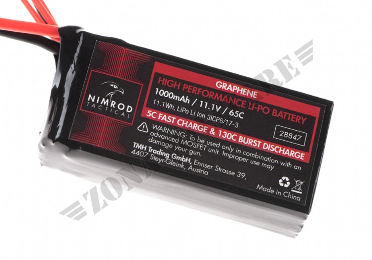 Batteria Lipo 11.1V 1000Mah 65C Graphene Peq Deans Nimrod