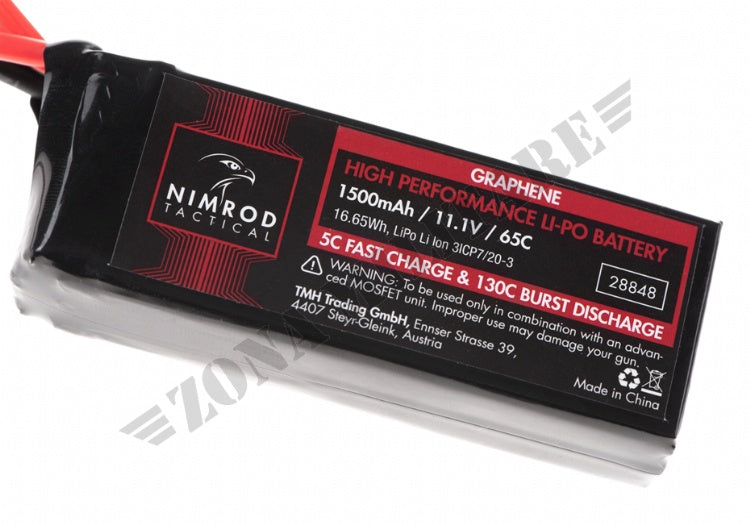 Batteria Lipo 11.1V 1500Mah 65C Graphene Mini Tamiya Nimrod