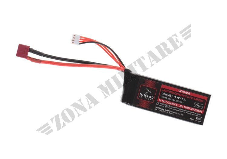 Batteria Lipo 11.1V 1500Mah 65C Graphene Deans Nimrod