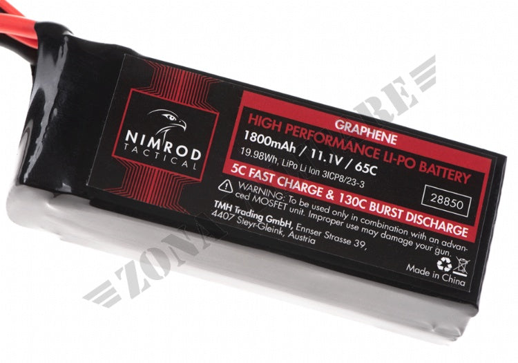 Batteria Lipo 11.1V 1800Mah 65C Graphene Mini Tamiya Nimrod