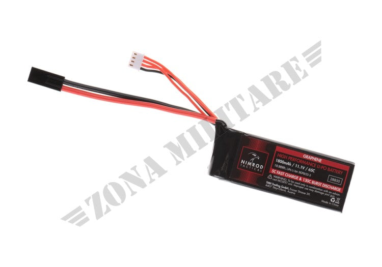 Batteria Lipo 11.1V 1800Mah 65C Graphene Mini Tamiya Nimrod