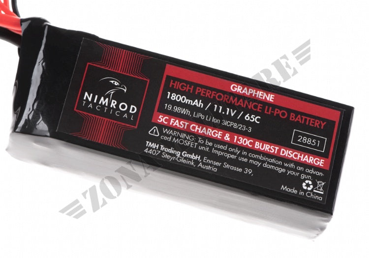 Batteria Lipo 11.1V 1800Mah 65C Graphene Deans Nimrod