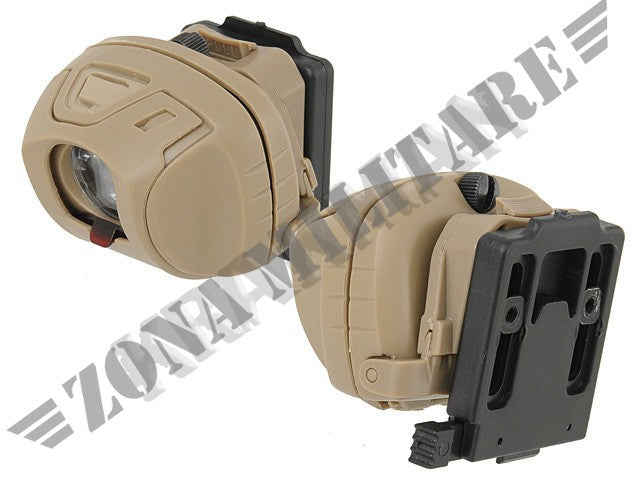 Tactical Quad Led Headlamp W/ Mounts - Tan