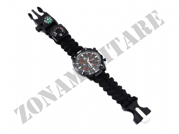 Orologio Multi Funzionale Paracord Survival Accessoriato Coyote