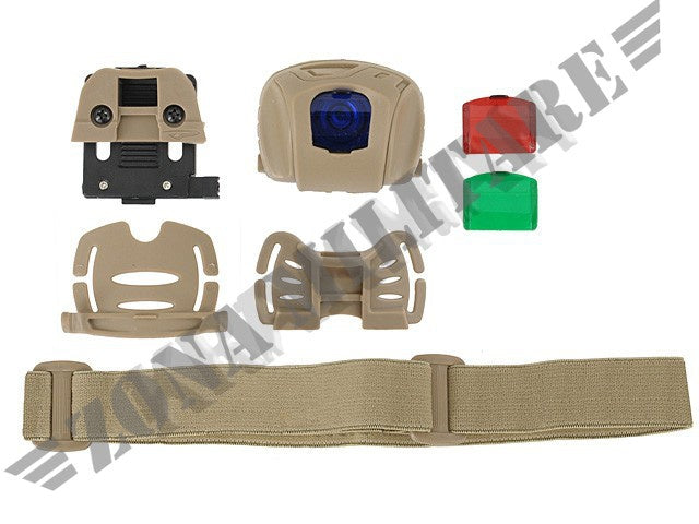 Tactical Quad Led Headlamp W/ Mounts - Tan