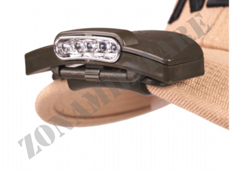 Torcetta A 5 Led Da Cappellino Con Clip-On 101 Inc