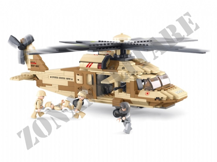 Set Costruzioni Sluban Black Hawk Helicopter Tan M38-B0509