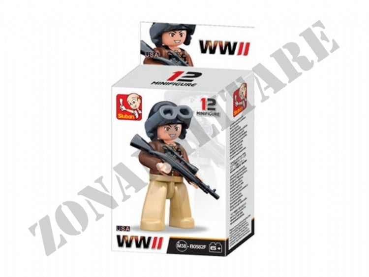 Mini Figures Sluban Wwii Fucilere Con Visore E M14