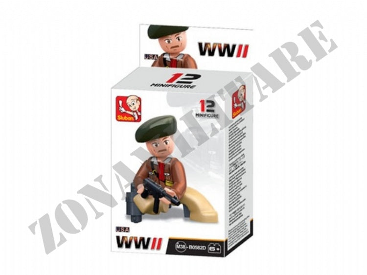 Mini Figures Sluban Wwii Fucilere Con Fucile Mp40